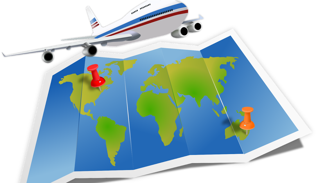 Banner Library Download Air Travel Clip Art Transprent - Travel Map Vector Png (1200x630), Png Download