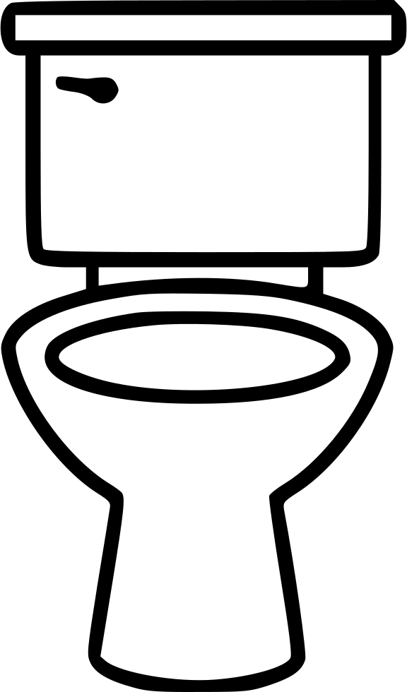 Lavatory Bowl Bathroom Wc Restroom Toilet Comments - Black And White Toilet Png (576x980), Png Download