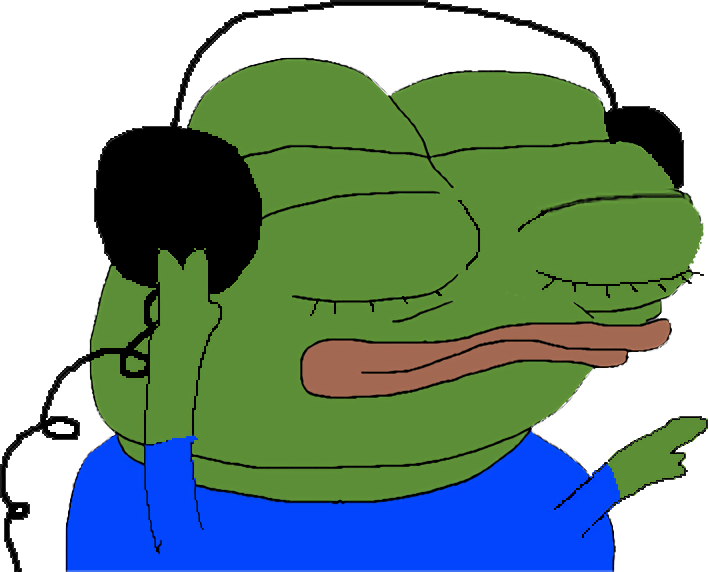 Pepe - Pepe Listening To Music (708x572), Png Download.