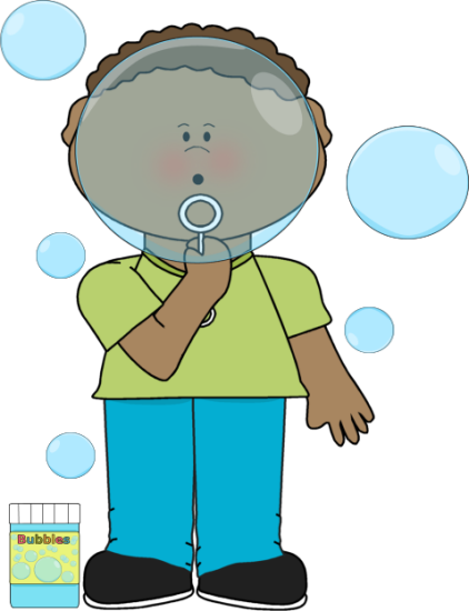 Text Bubble Clipart Transparent Png - Bubble Blowing Clip Art (422x550), Png Download