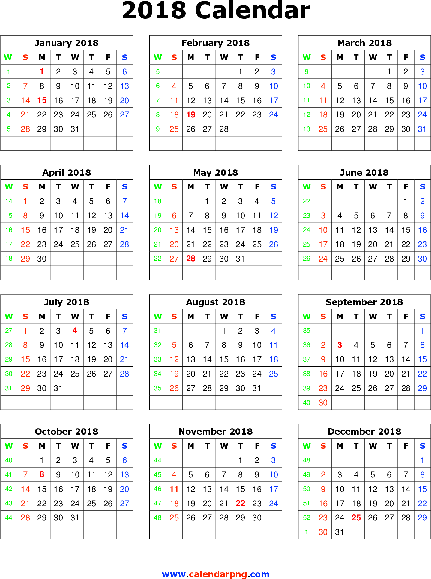 Calendar 2018 Png Hd - Calendar (1700x2200), Png Download