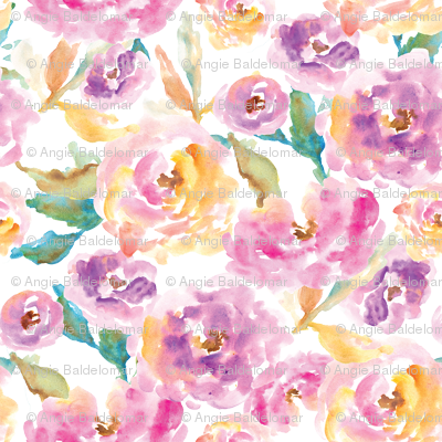 Wild Watercolor Flower Pattern - Niedliche Handgemalte Watercolor-blumen Visitenkarte (400x400), Png Download