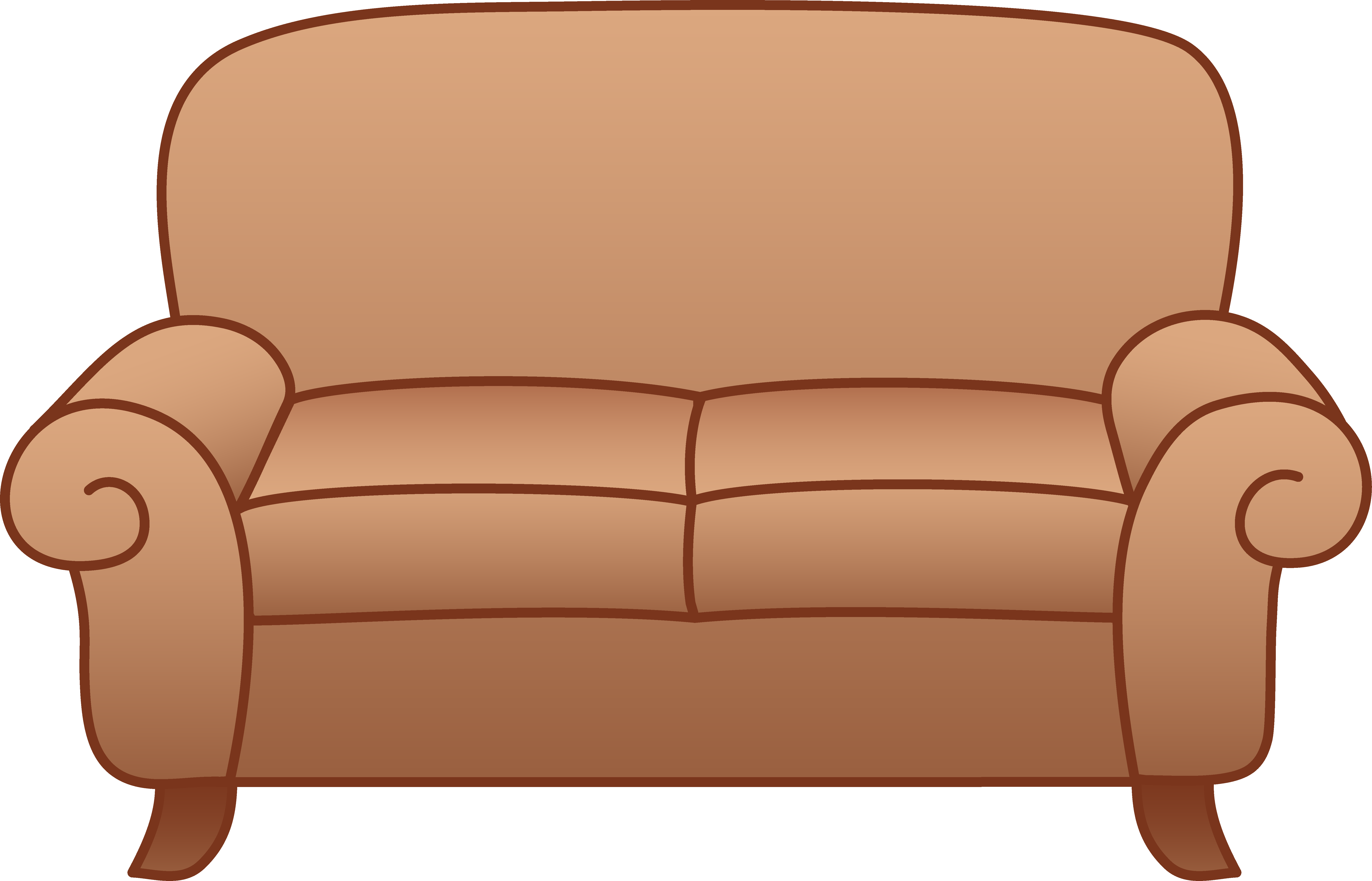 Beige Living Room Sofa - Couch Clipart (6947x4462), Png Download