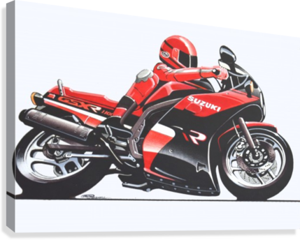 B Motorcycle Rendering Gsxr Color Canvas Print - Motorcycle (429x344), Png Download