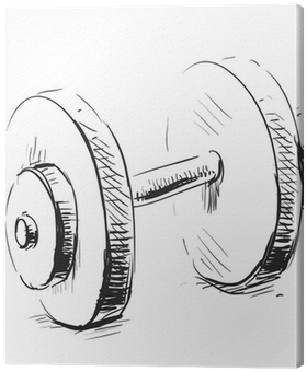 Gum Weight Dumbbell Cartoon Icon Canvas Print - Weight Sketch (400x400), Png Download