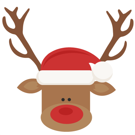 Reindeer With Santa Hat Svg Cutting Files For Scrapbooking - Clip Art Cute Christmas Cookies (432x432), Png Download