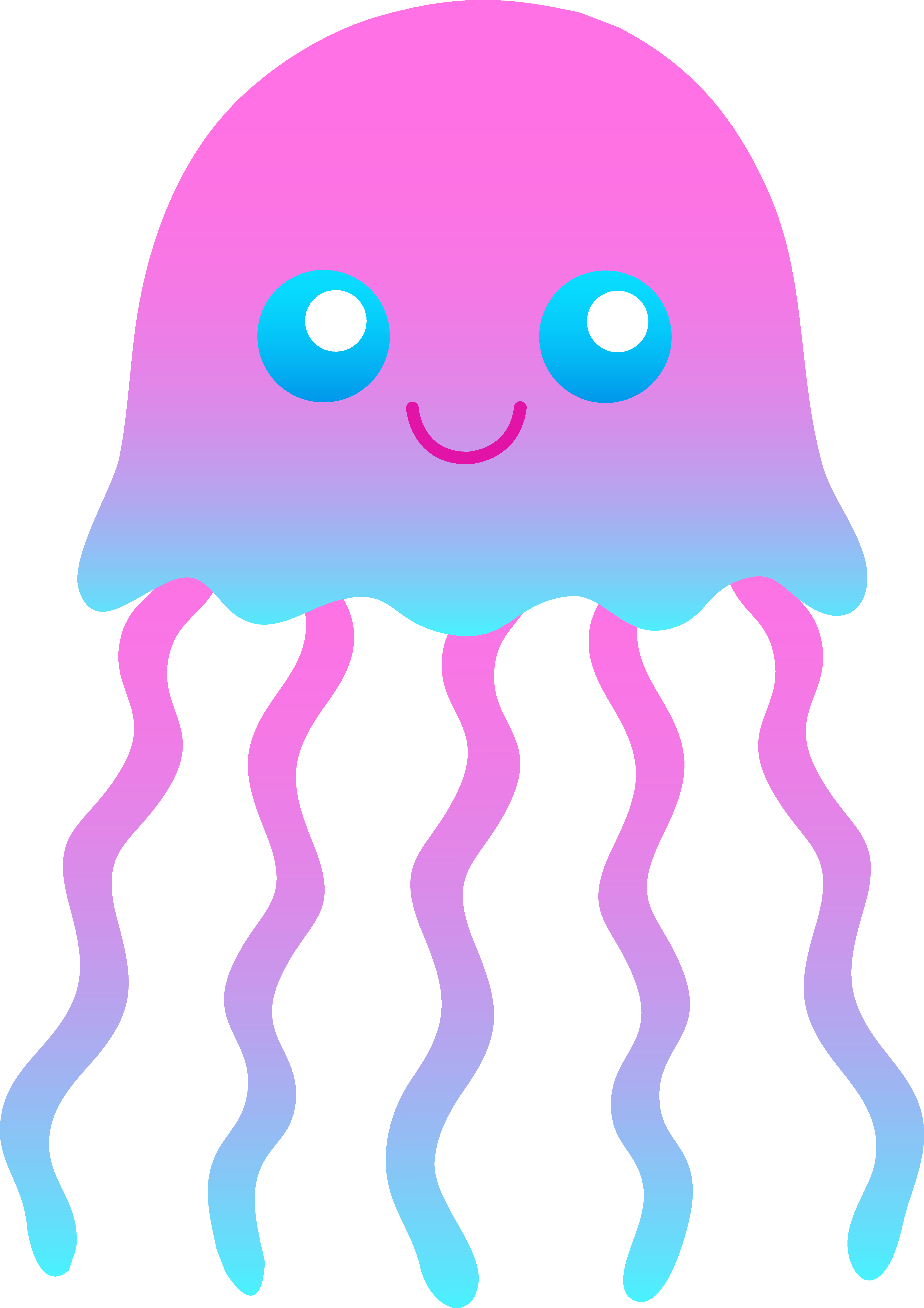 Cute Jellyfish Clipart (5204x7364), Png Download