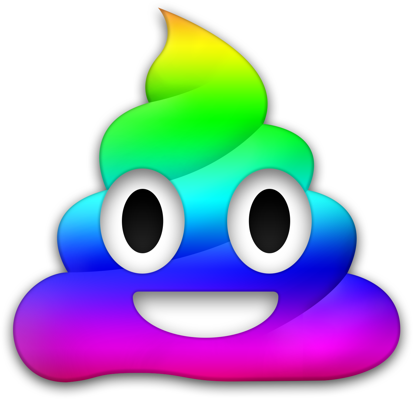 Poop Emoji Png - Rainbow Poop Emoji Png (1600x1600), Png Download