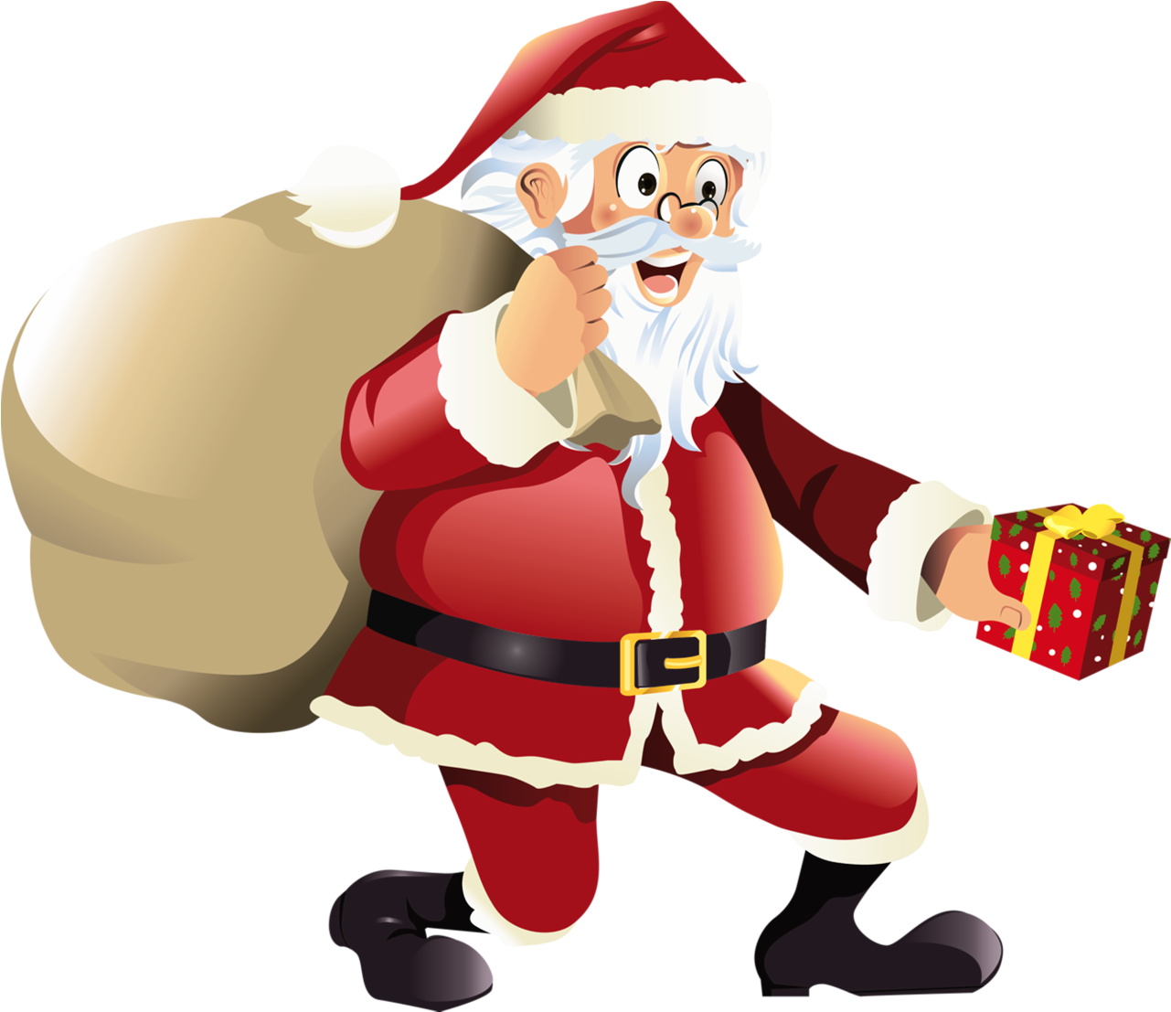Sanya Clipart Transparent Background - Santa Claus Transparent Background (1304x1127), Png Download