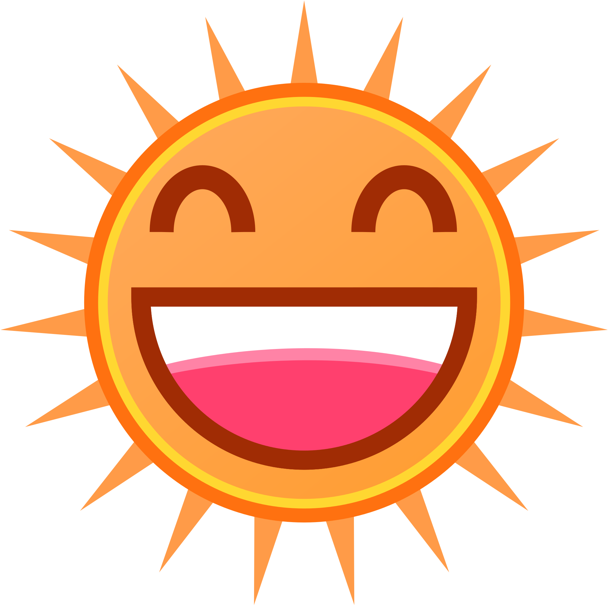 Transparent Sun Face - Happy Sunflower (2000x2000), Png Download