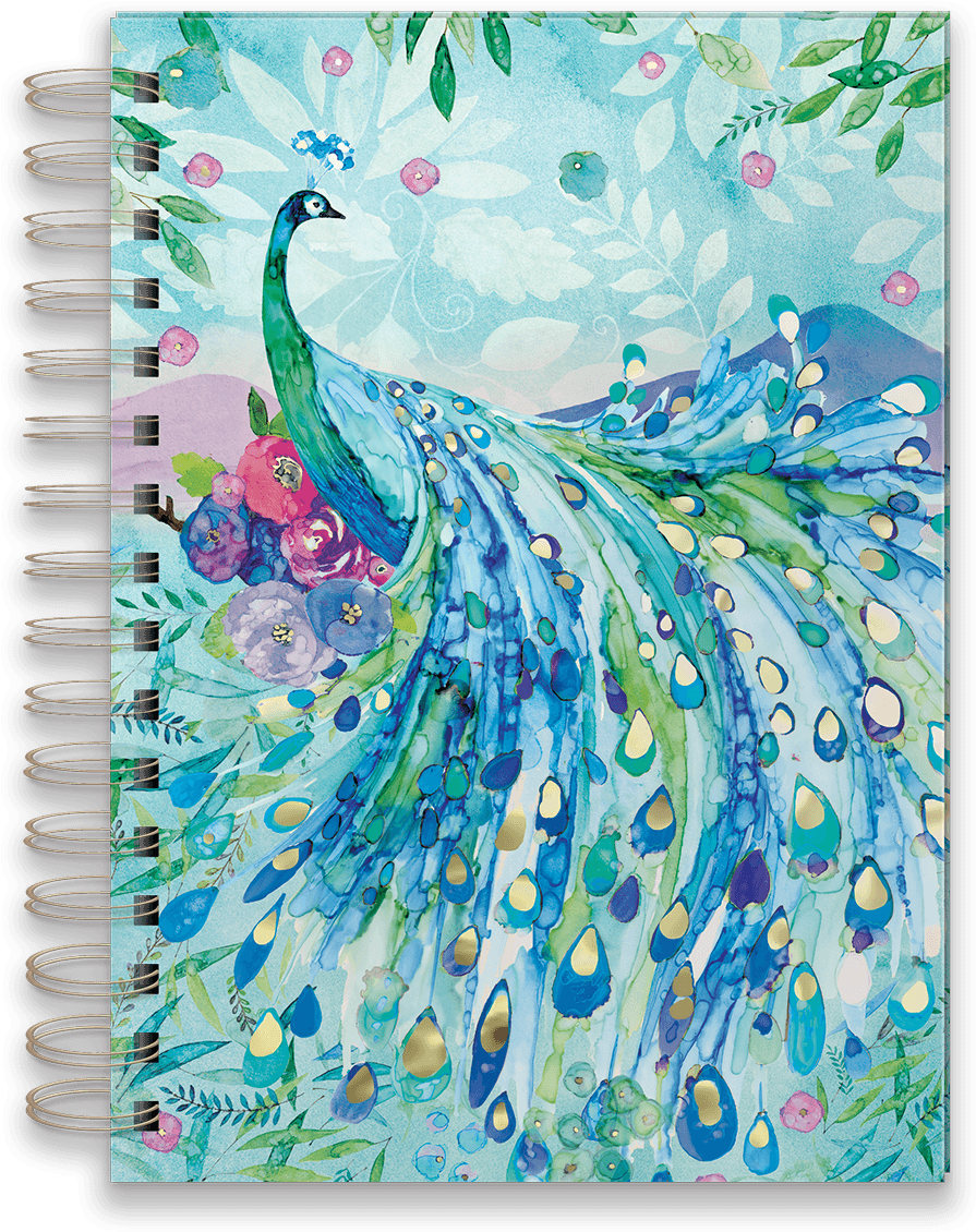 Pagoda Peacock Spiral Journal - Spiral Bound Journal (1200x1200), Png Download