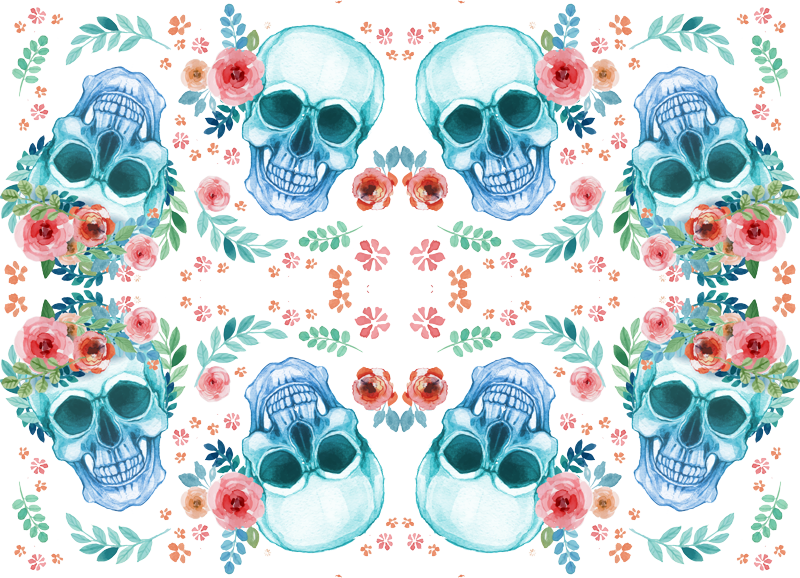 Pink Skull Flower Gothic Pretty Womens Round Necklace (800x578), Png Download