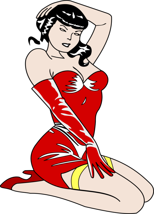 Pin-up Girl Computer Icons Drawing - Female Sex Worker Cartoon (540x750), Png Download
