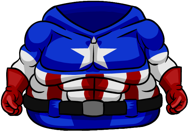Captain America Bodysuit Clothing Icon Id 4628 - Club Penguin Captain America (643x447), Png Download