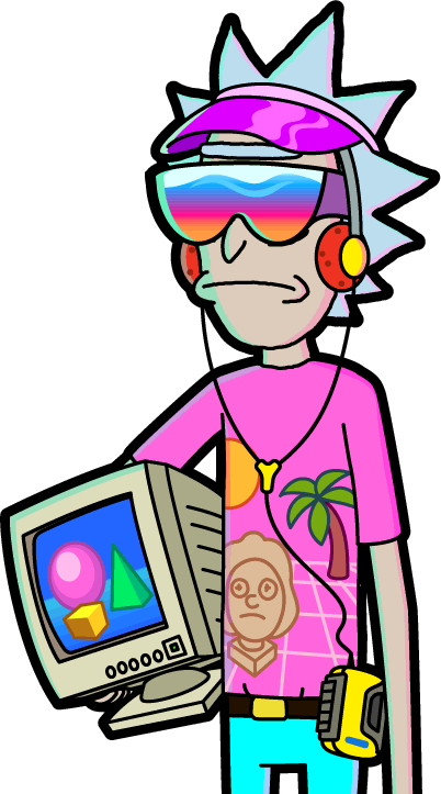 Vaporwave Rick (402x723), Png Download
