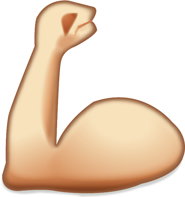 Flexing Muscles Emoji - Whatsapp Emoji Muscle (640x640), Png Download