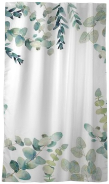 Watercolor Eucalyptus Card Design - Window Valance (400x400), Png Download