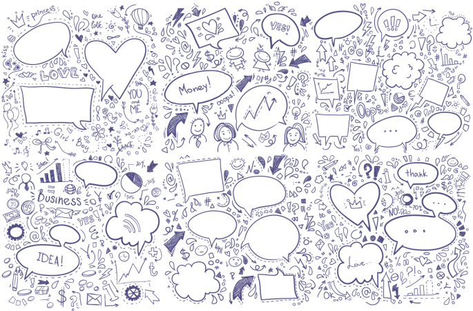 Speech Bubbles Collection By Katemacate - Drawing (720x480), Png Download