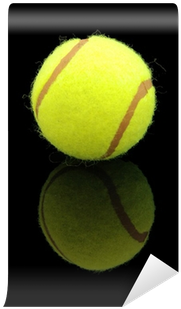 An Isolated To Black Image Of A Tennis Ball With Reflection - Tennis (400x400), Png Download