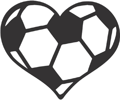 Clip Royalty Free Stock Decal White Black Per Sheet - Soccer Ball Heart (450x450), Png Download