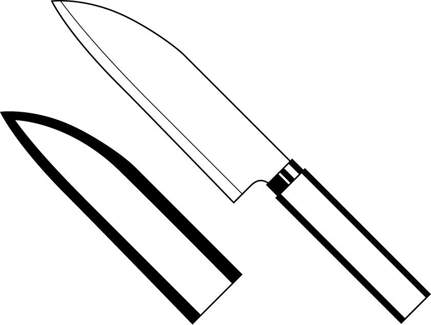 Knife Clip Art - Knife Black In White (841x634), Png Download