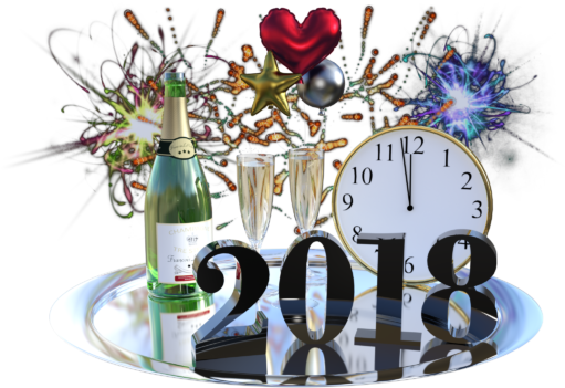 Happy New Year 2018-4 - New Year 2018 Transparent Background (640x350), Png Download