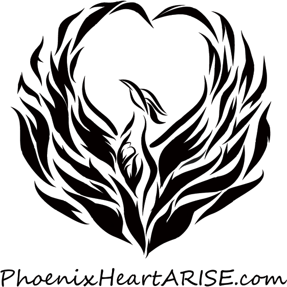 Logo Phoenix Heart In Heart 4×4 Image Transparent Background - Phoenix Bird Images Black And White (638x638), Png Download