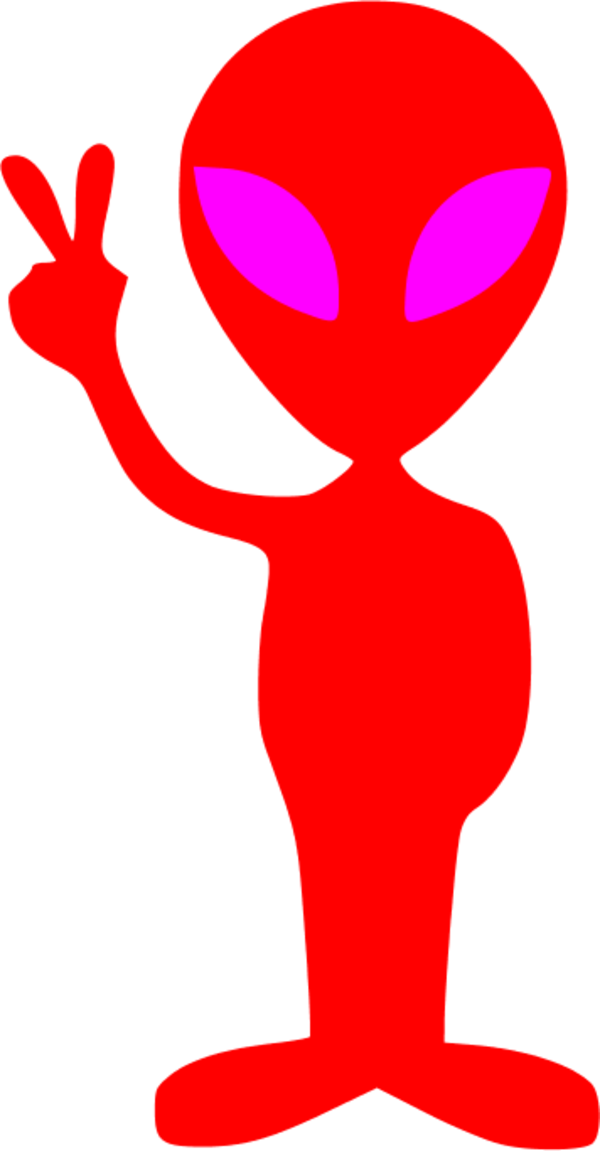 Png Library Alien Clip Art Images Cliparts Co Little - Alien Doing Peace Sign (600x1151), Png Download