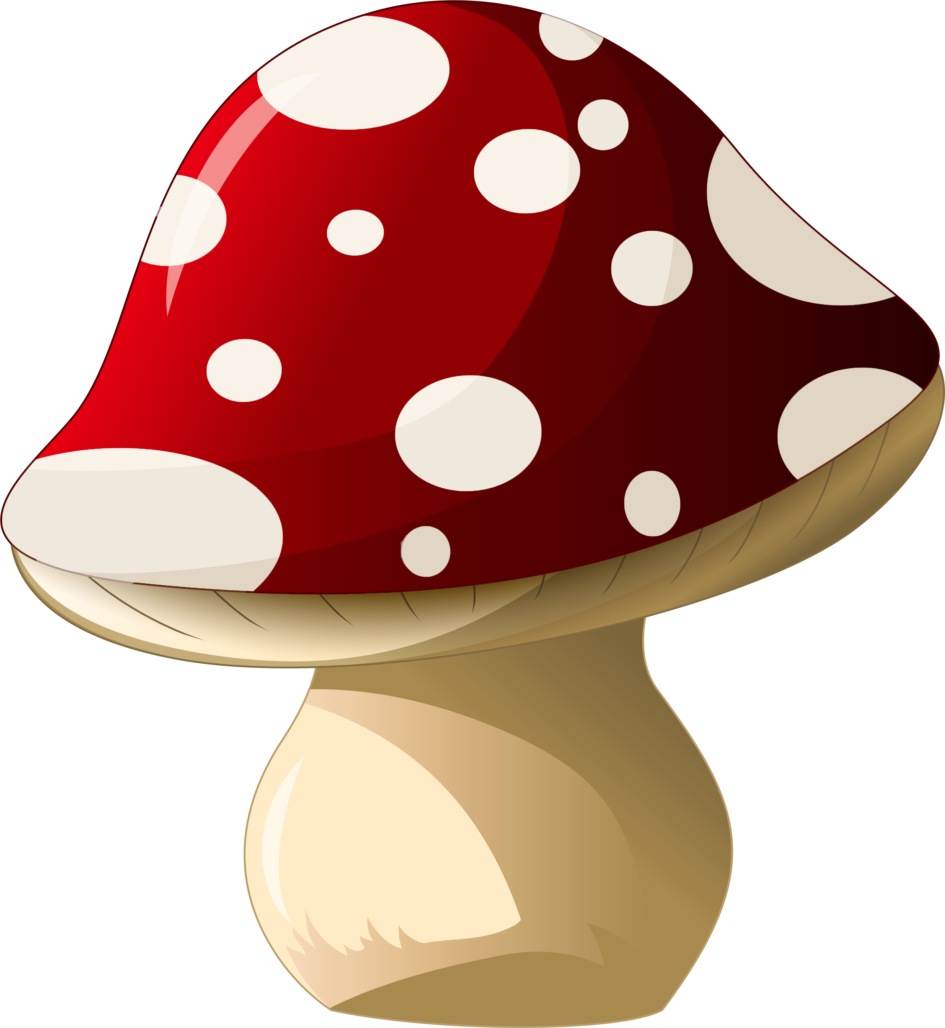 Basket Clipart Mushroom - Cartoon Mushroom (4351x4097), Png Download