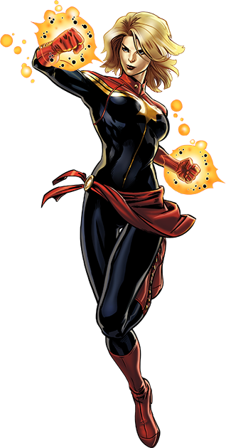 Captain Marvel Right Portrait Art - Ms Marvel And Wonder Woman (318x630), Png Download