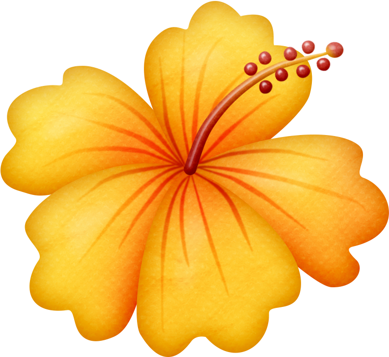 Flores Animadas Infantiles Con - Hawaii Flowers Clipart (810x750), Png Download