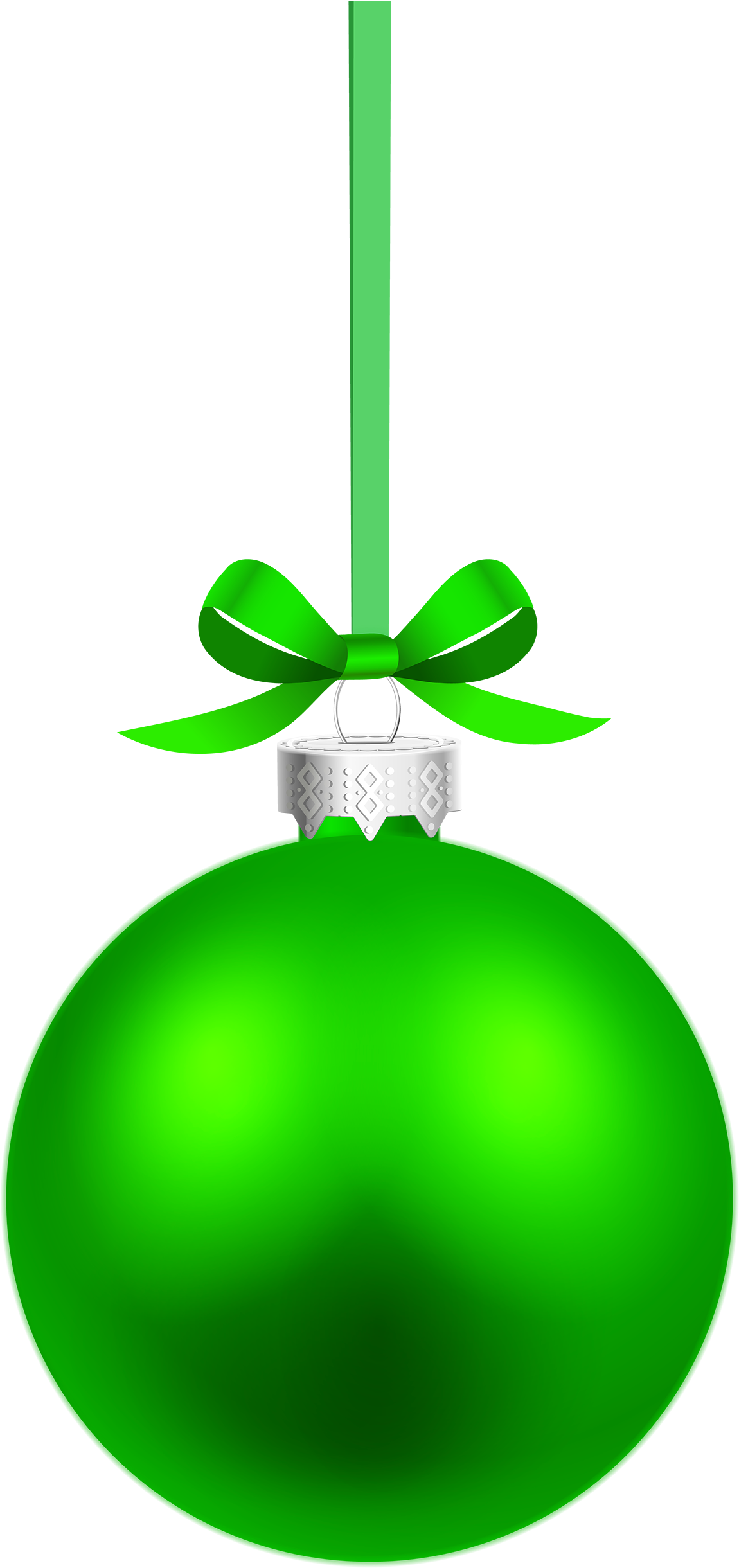 Green Hanging Christmas Ball Png Clipart - Green Christmas Ball Vector (1232x2500), Png Download
