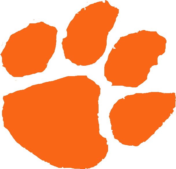 Tiger Paw Picture - Clemson Tigers Football Logo (622x600), Png Download