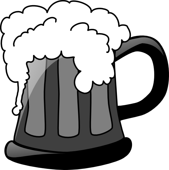 How To Set Use Grey Scale Beer Mug Clipart (594x596), Png Download