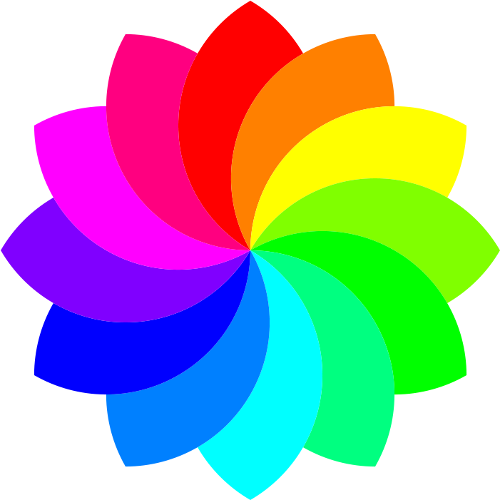 12 Football Petal Flower Free Vector - Rainbow Flower Clipart (800x800), Png Download
