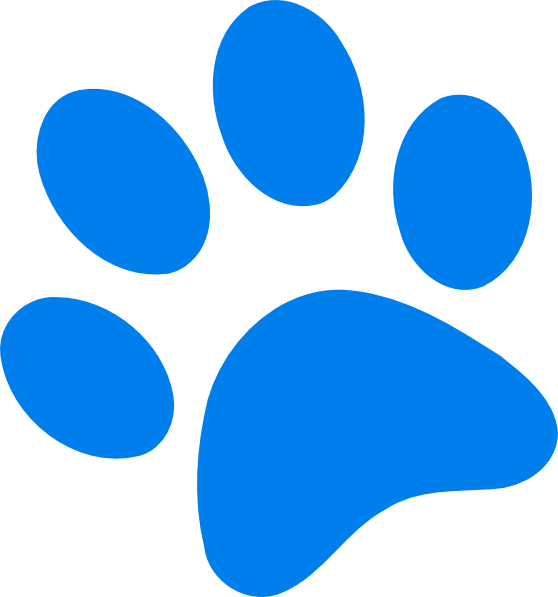 How To Set Use Blue Paw Print Svg Vector (558x597), Png Download
