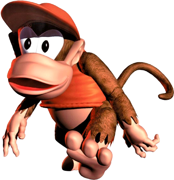 Donkey Kong Png Transparent Image - Donkey Kong Country Diddy Kong Png (600x597), Png Download