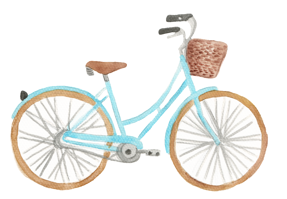 Blue Bicycle Hand-painted Watercolor Transparent Free - Illustration (1024x799), Png Download
