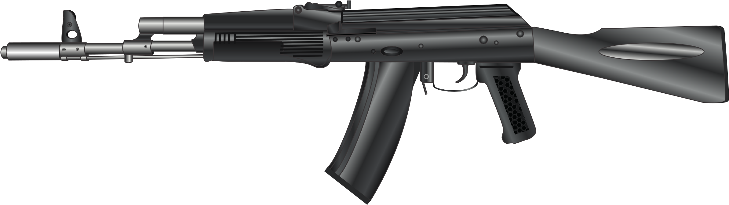 Ak-47 Kalashnikov Rifle Icons Png - Ak47 Clip Art (2400x685), Png Download