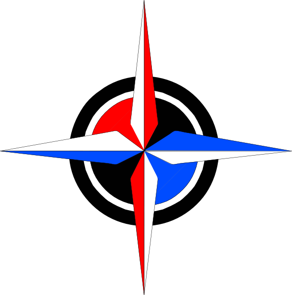 Blue & Red Compass Rose Svg Clip Arts 594 X 601 Px (594x601), Png Download