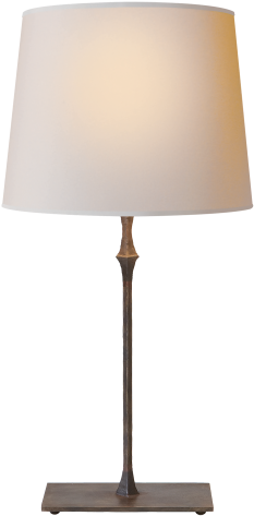 Dauphine Bedside Lamp In Aged Iron With Natural Paper - Lampshade (480x480), Png Download