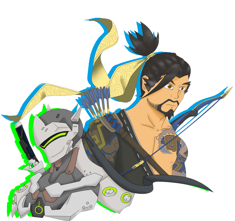 Hanzo And Genji By Themisturygirl - Genji And Hanzo Png (879x720), Png Download