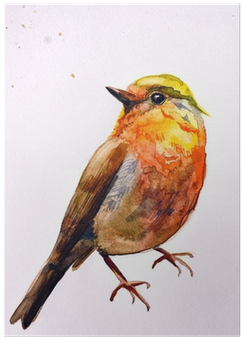 Water Colour Painting Bird Fly (400x400), Png Download