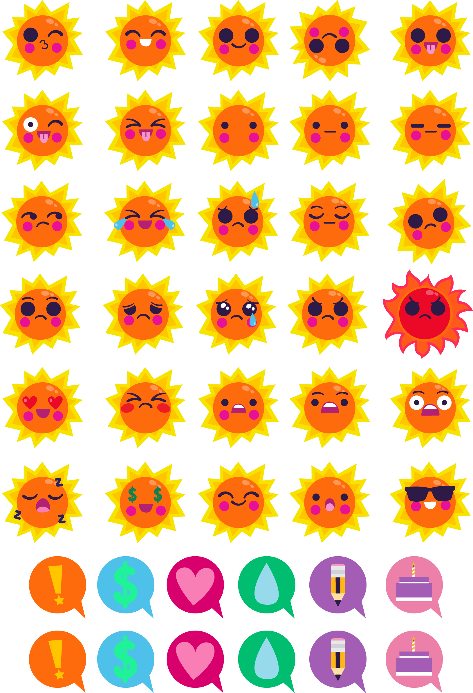 Starry Emojis Set Cosmic Funnies (1630x2387), Png Download