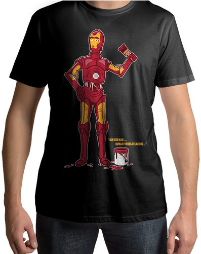 Iron Man C3p0 - T-shirt (500x500), Png Download