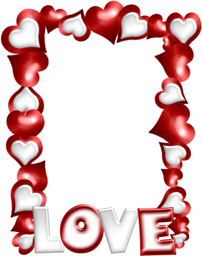 B *✿* Mi Love Frame Template, Love Pictures, Love Letters - Frame Pink Heart Border Transparent (768x1024), Png Download