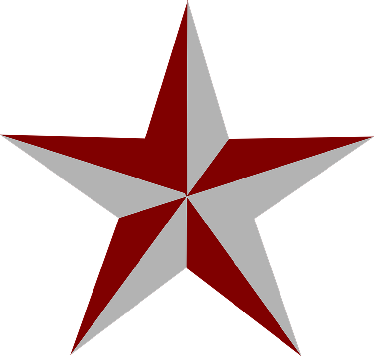 Red Star Clip Art At Clker - Red And Grey Star (600x572), Png Download