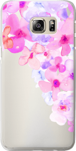 Bright Purple Watercolor Flowers Painted Floral Design - Mobile Phone Case (300x547), Png Download
