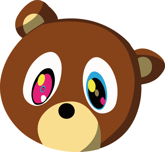 Kanye West Bear Png Graphic Royalty Free Download - Kanye West Logo Bear (665x610), Png Download