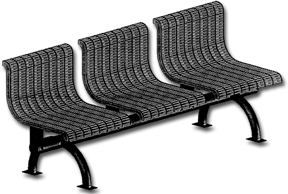 Bus Stop Bench 3-seat - Bus Shelter Chair Design (600x432), Png Download